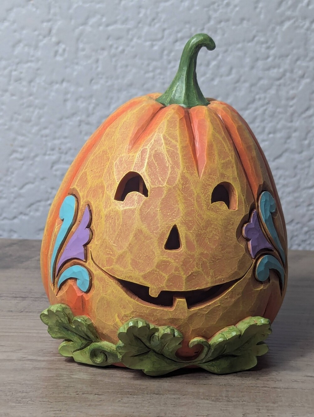 Jim Shore Heartwood Creek Two-Sided Lighted Pumpkin "The Good Side of Evil" 6"